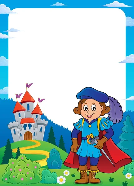 Château et Prince thème cadre 2 — Image vectorielle
