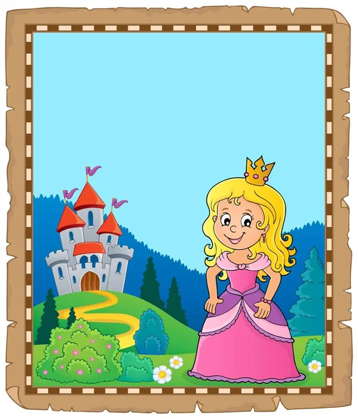 Prinzessin Thema Pergament 2 — Stockvektor