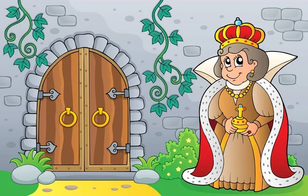 女王さまは古いドアのテーマ イメージ 1 — ストックベクタ