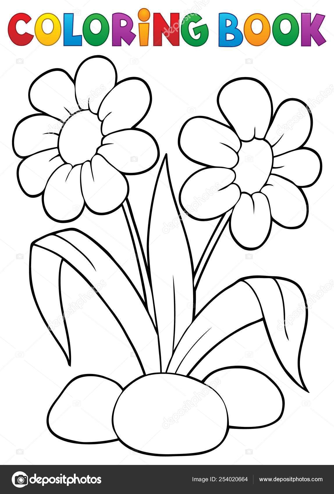 Download Coloring Book Spring Flower Topic 1 Stock Vector Image By C Clairev 254020664