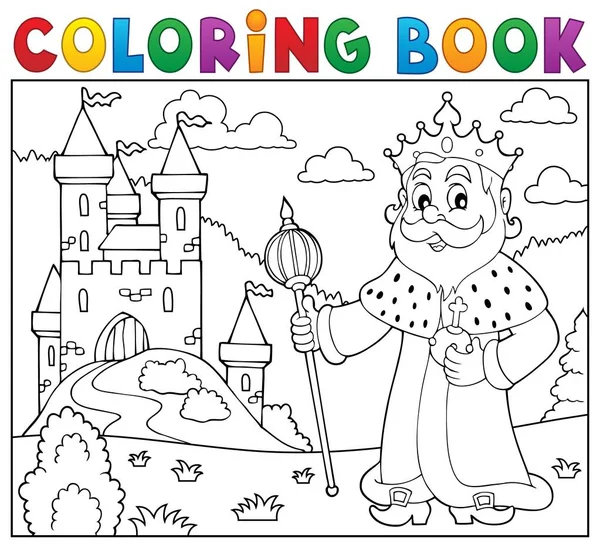Coloring book king topic 2 — Stock Vector