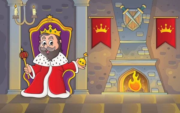 Kung på tronen temabild 2 — Stock vektor