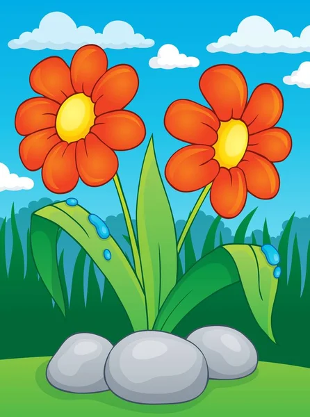 Frühling Blume Thema Bild 2 — Stockvektor