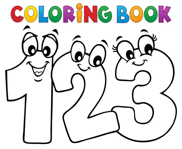 Coloring book cartoon numbers image 1 — Stock Vector