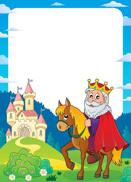King on horse thème frame 2 — Image vectorielle