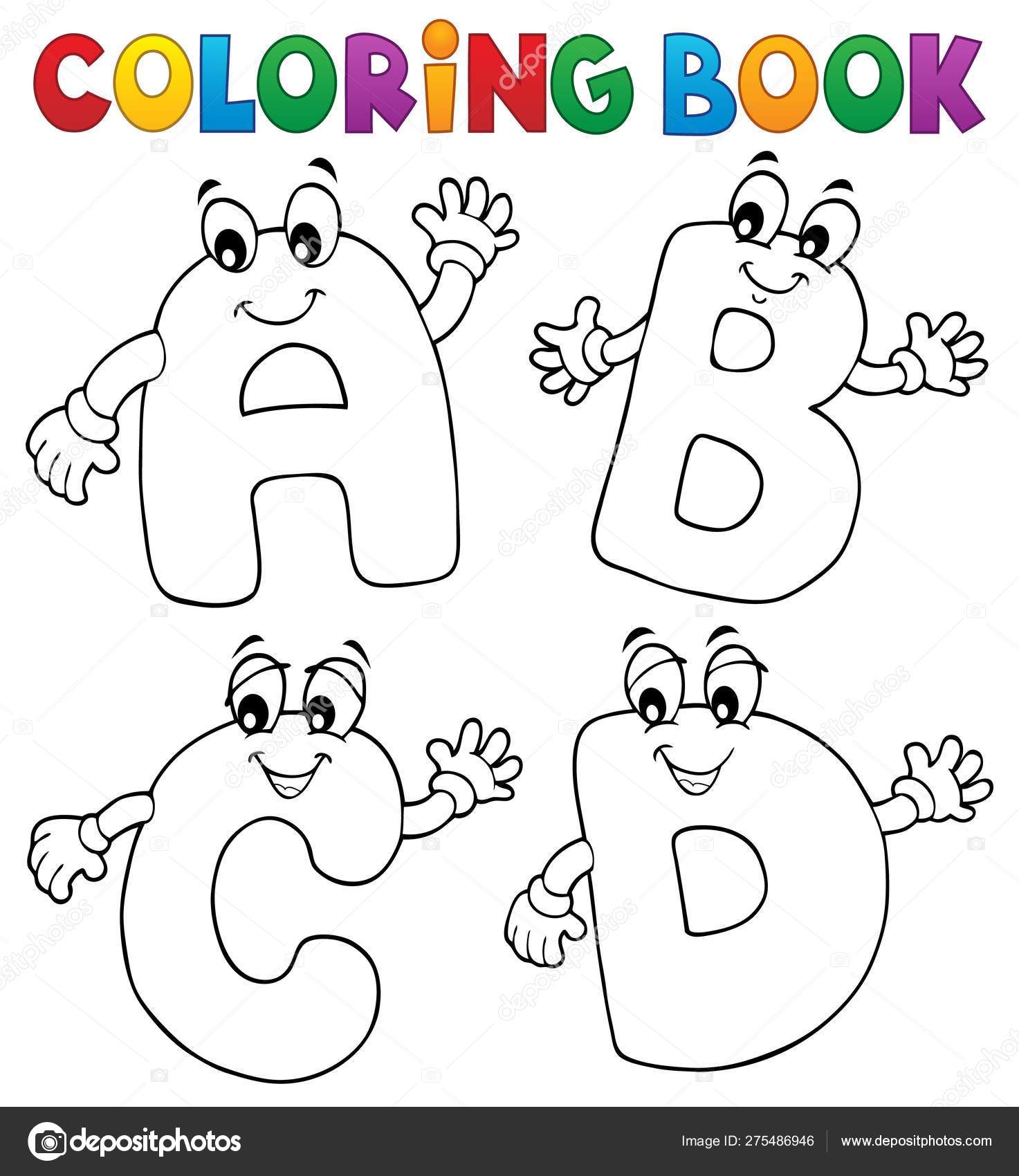 Coloring book cartoon ABCD letters 2 Stock Vector Image by ©clairev  #275486946