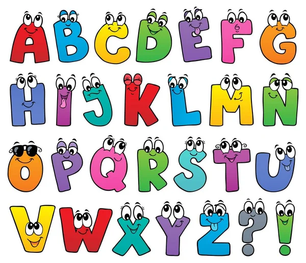 Imagen del tema del alfabeto de dibujos animados 1 — Vector de stock