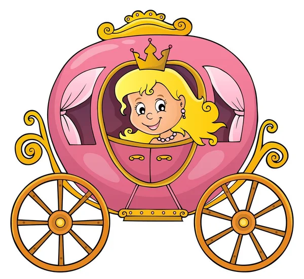 Princess in carriage theme image 1 — Stock Vector