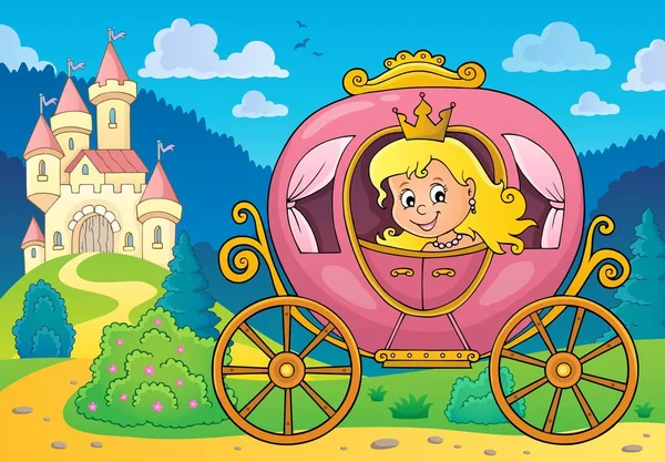 Princesa em carro tema imagem 2 —  Vetores de Stock