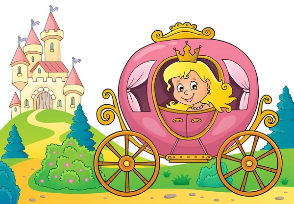 Princesa en carro tema imagen 3 — Archivo Imágenes Vectoriales