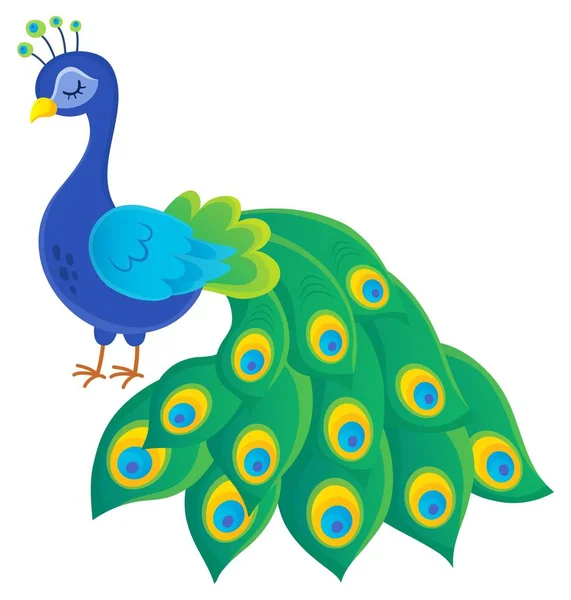 Stylized peacock topic image 2 — Stock Vector