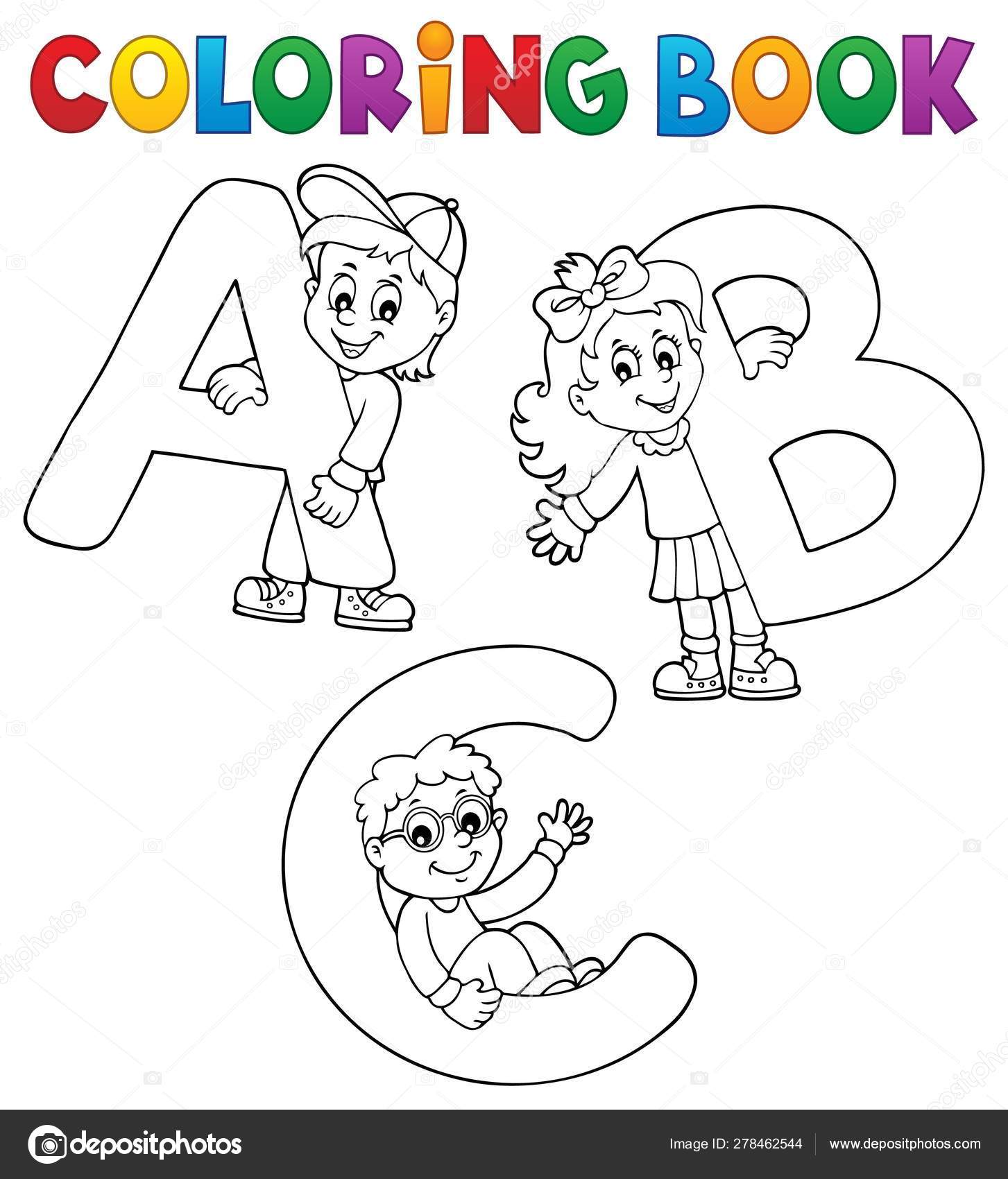 Download Coloring Book Children With Letters Abc Stock Vector Image By C Clairev 278462544