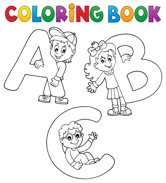 着色书儿童与字母 Abc — 图库矢量图片