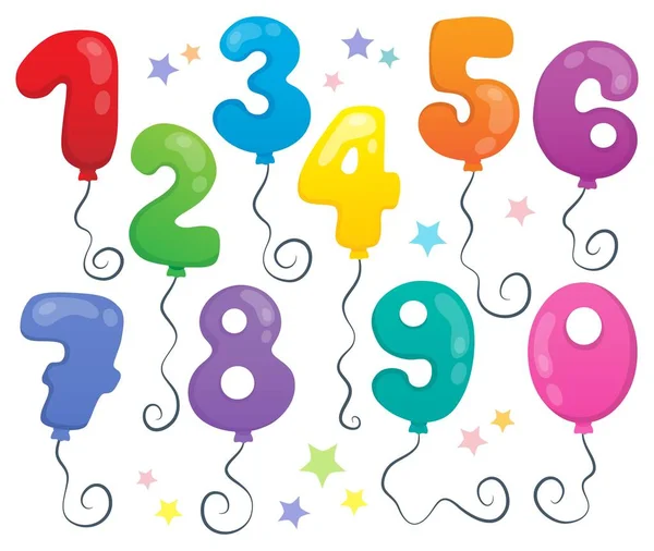 Balloon numbers theme set 2 — Stock Vector