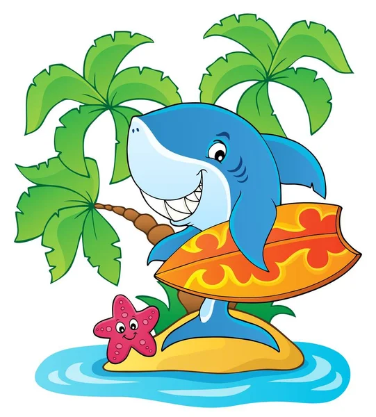 Surfer shark theme image 2 — Stock Vector