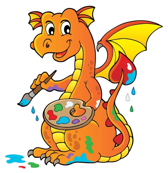 Painting dragon theme image 1 — Stock Vector