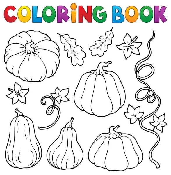Coloring book pumpkins collection 1 — Stock Vector