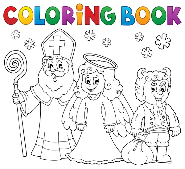 Livro para colorir Dia de São Nicolau tema 3 —  Vetores de Stock