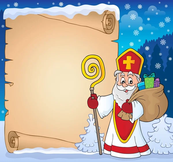 Pergamin temat Święty Mikołaj 8 — Wektor stockowy