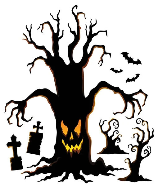 Spooky tree silhouette topic image 1 — Stock Vector