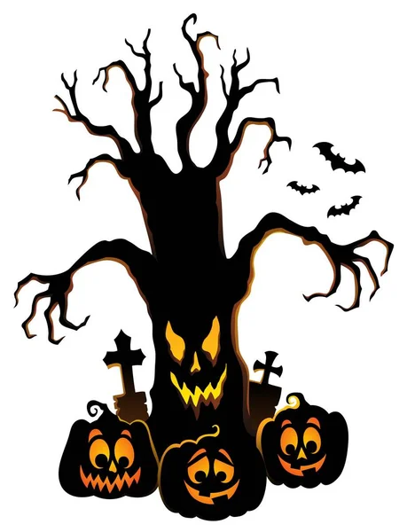 Spooky árbol silueta tema imagen 4 — Vector de stock