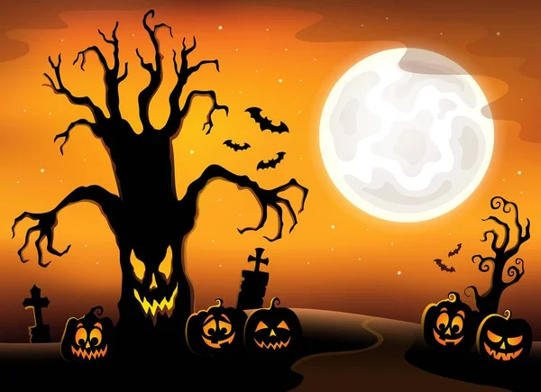 Spooky árbol silueta tema imagen 3 — Archivo Imágenes Vectoriales