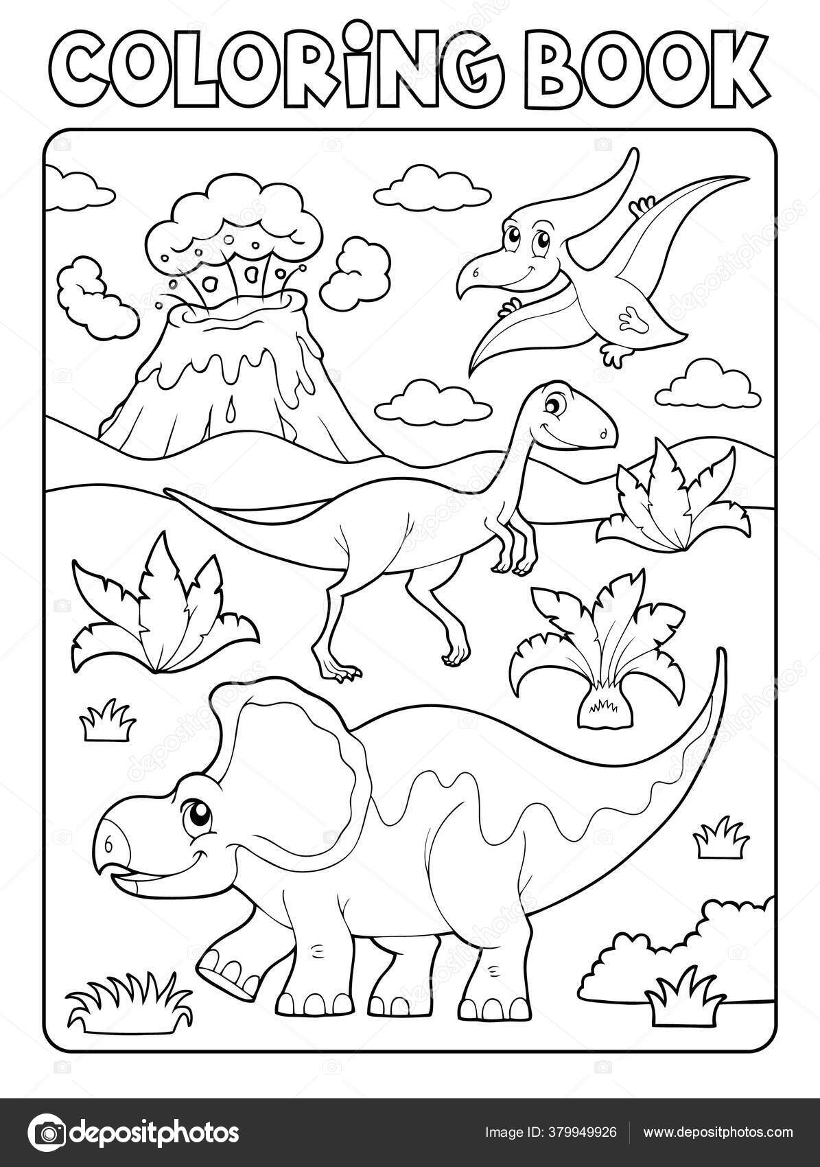 Vetores de 5 Livro De Colorir Tema De Dinossauros e mais imagens de Página  de livro de colorir - Técnica de ilustração - Página de livro de colorir -  Técnica de ilustração