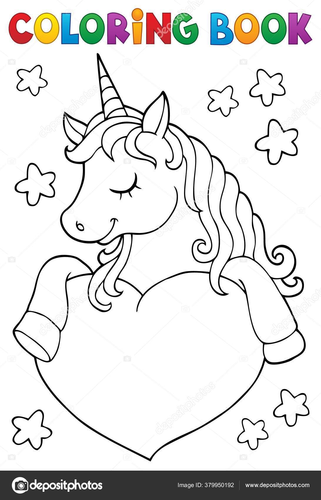 Download Coloring Book Unicorn Heart Eps10 Vector Illustration Vector Image By C Clairev Vector Stock 379950192
