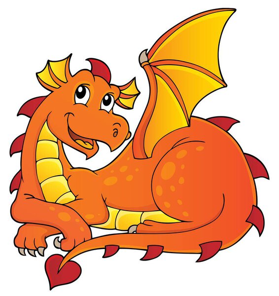 Tema Dragón Mentiroso Imagen Eps10 Vector Ilustración — Vector de stock