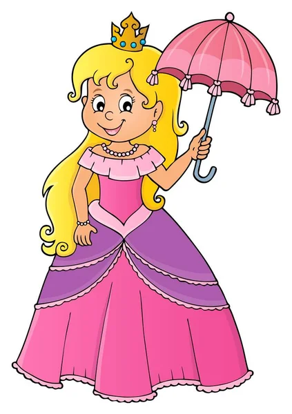 Prinsessan Med Paraply Tema Bild Eps10 Vektor Illustration — Stock vektor