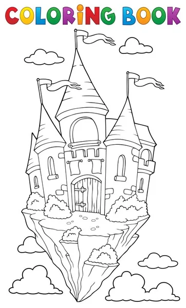 Coloring Book Flying Castle Theme Eps10 Vector Illustration Stock Vector