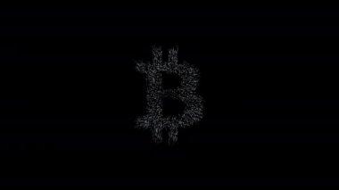 Bitcoin sembolü, bitcoin sembolü milyon hususlar yapmak alanı, kavramsal teknik animasyon, 4 k teknik Soyut animasyon
