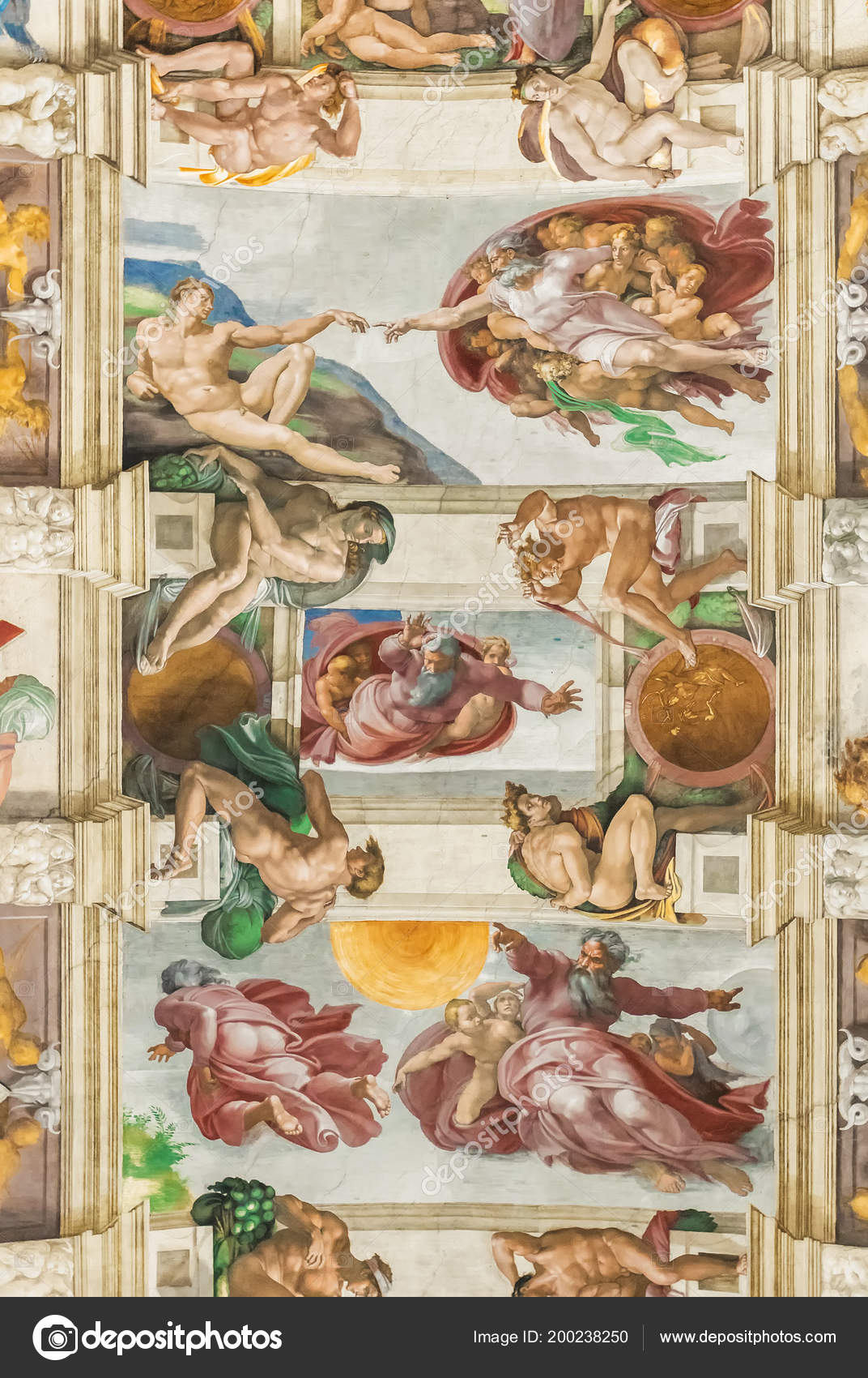 Rome Italy June 2017 Sistine Chapel Ceiling Creation Scene Vatican