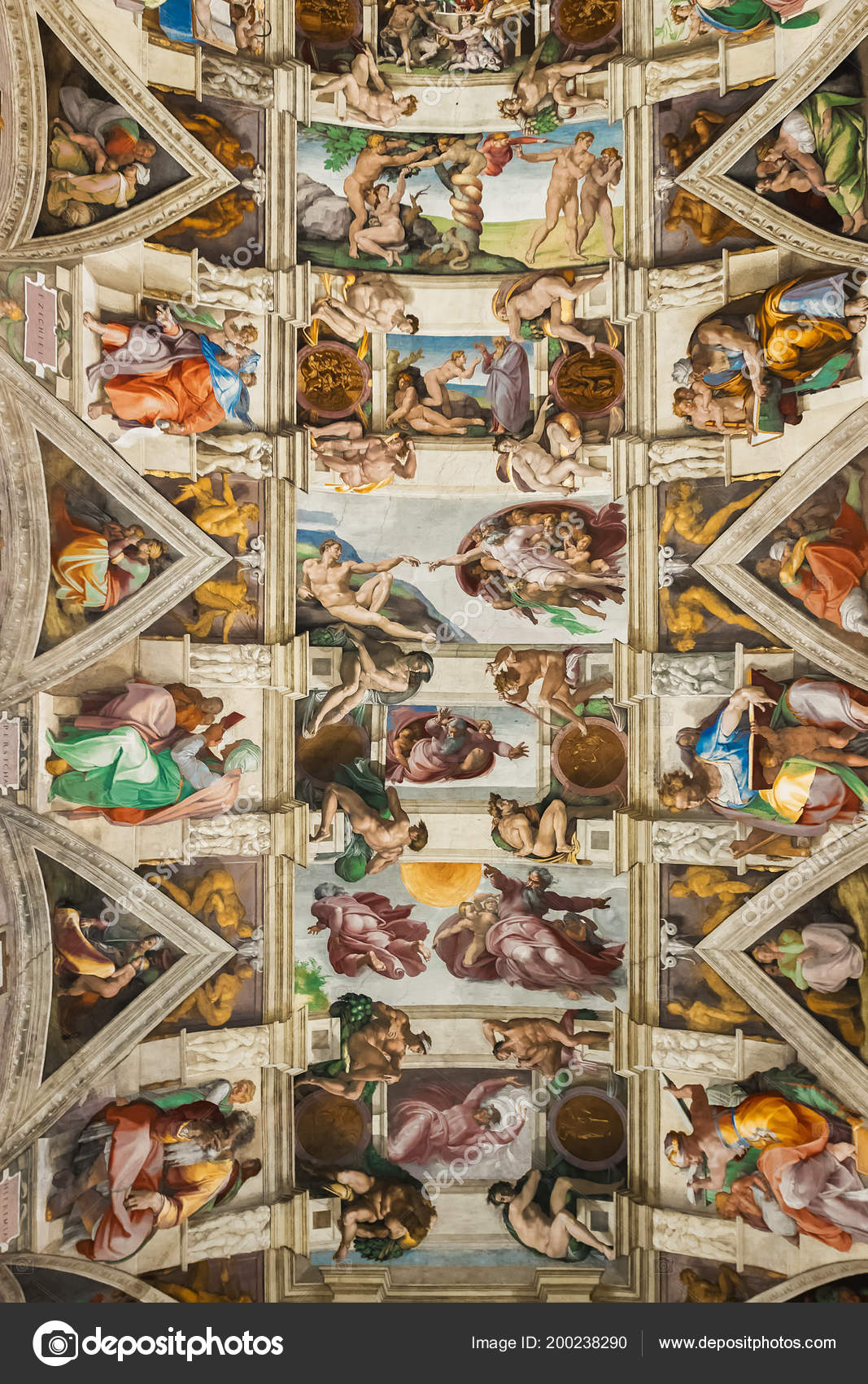 Rome Italy June 2017 Sistine Chapel Ceiling Creation Scene Vatican