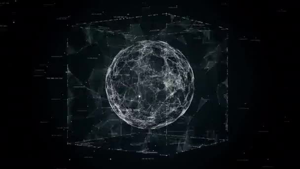 Сфера в кубі безшовної петлі анімації — стокове відео