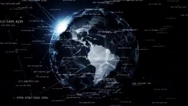 Connexions réseau mondiales autour de la terre — Video