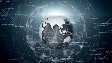 Genel ağ bağlantıları. dünyada, sosyal medya, teknik resimde iletişim bağlantı kıymalı yemek