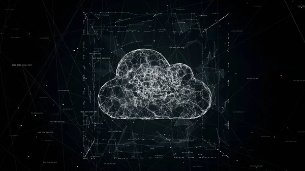 Ilustración Del Concepto Computación Nube Fondo Tecnología Nube Almacenamiento Nube —  Fotos de Stock