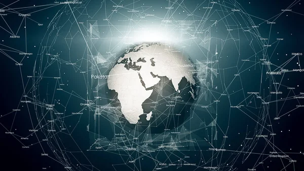 Global network connections. connecting countries around the world, communication in social media, tech illustration