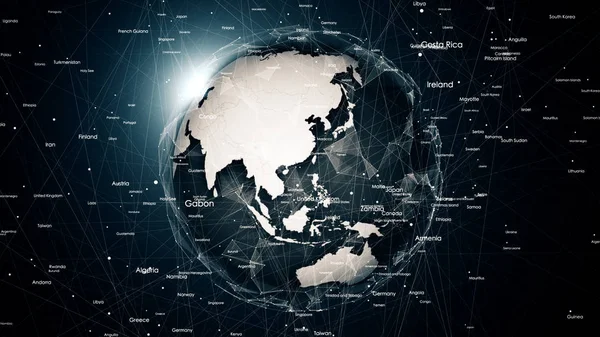 Global network connections. connecting countries around the world, communication in social media, tech illustration