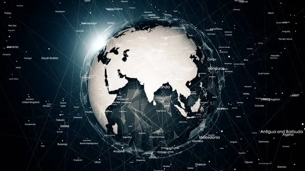 Global network connections. connecting countries around the world, communication in social media, tech illustration