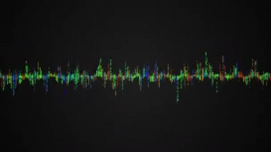 Siyah arka plan üzerine soyut renkli ses dalgası