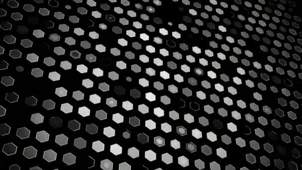 Светящиеся шестиугольные клетки — стоковое видео