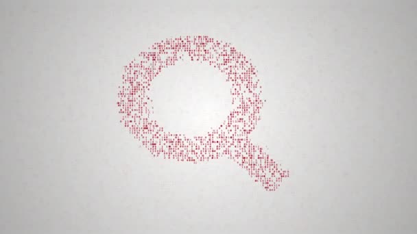 Code binaire faire silhouette en gros plan du signe de recherche — Video
