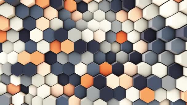 3D vågiga hexagoner rör — Stockvideo