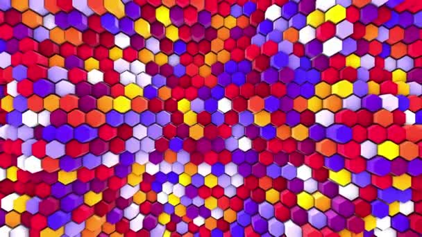 3D golvende zeshoeken pijpen — Stockvideo