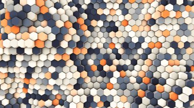 3D çizim, altıgen borular dinamik arka plan