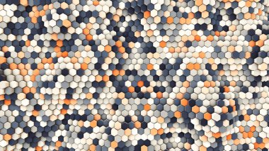 3D çizim, altıgen borular dinamik arka plan