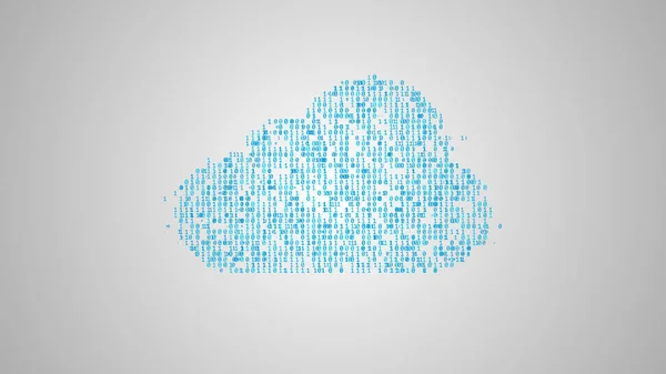 Illustrazione Cloud Computing Codice Binario Sotto Forma Simbolo Cloud — Foto Stock