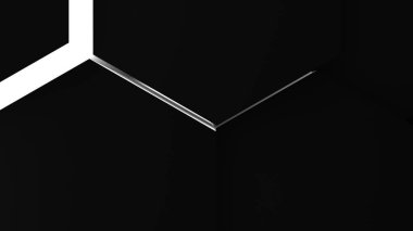 3D resim, arka plan, altıgenler yoğun birbirine bitişik hacimsel dalgalı hareket